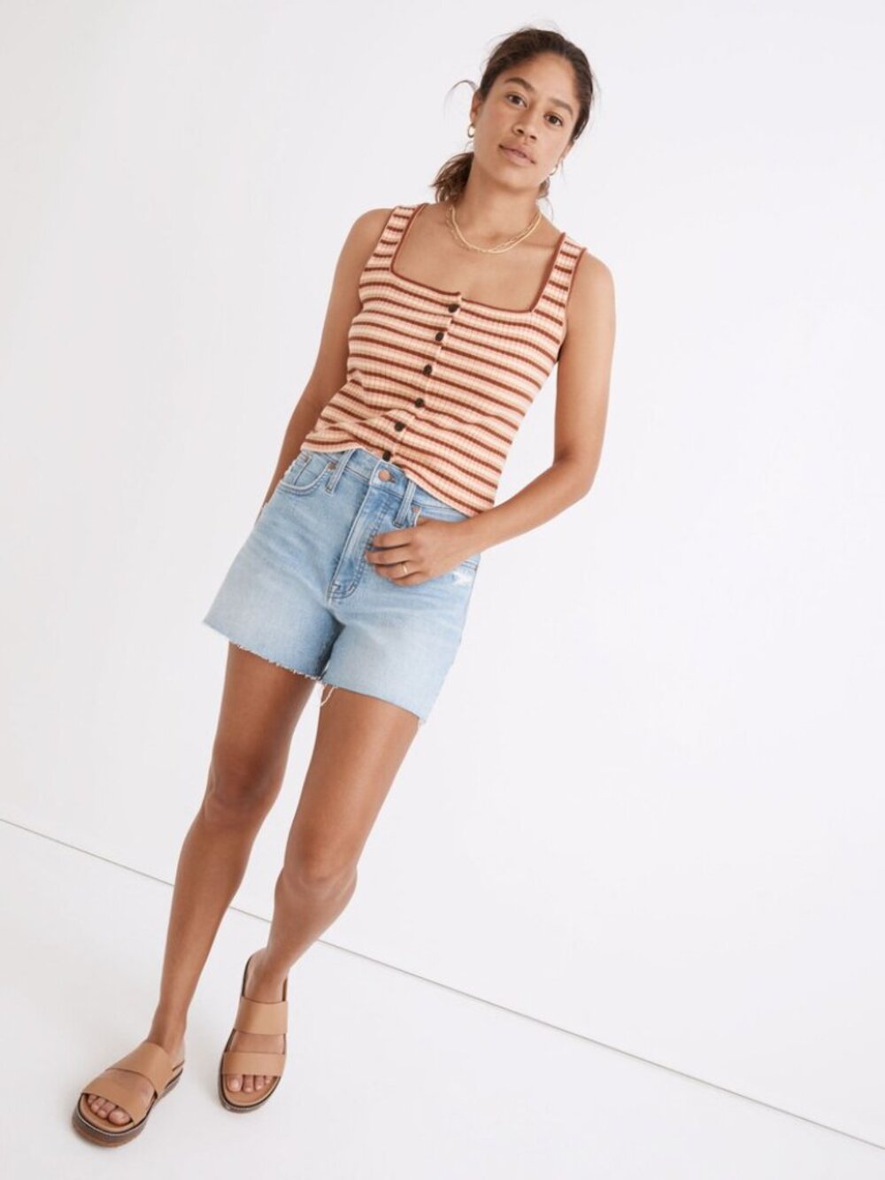 Madewell High-Rise Denim Cutoff Shorts Light Wash Distressed Frayed Hem 30